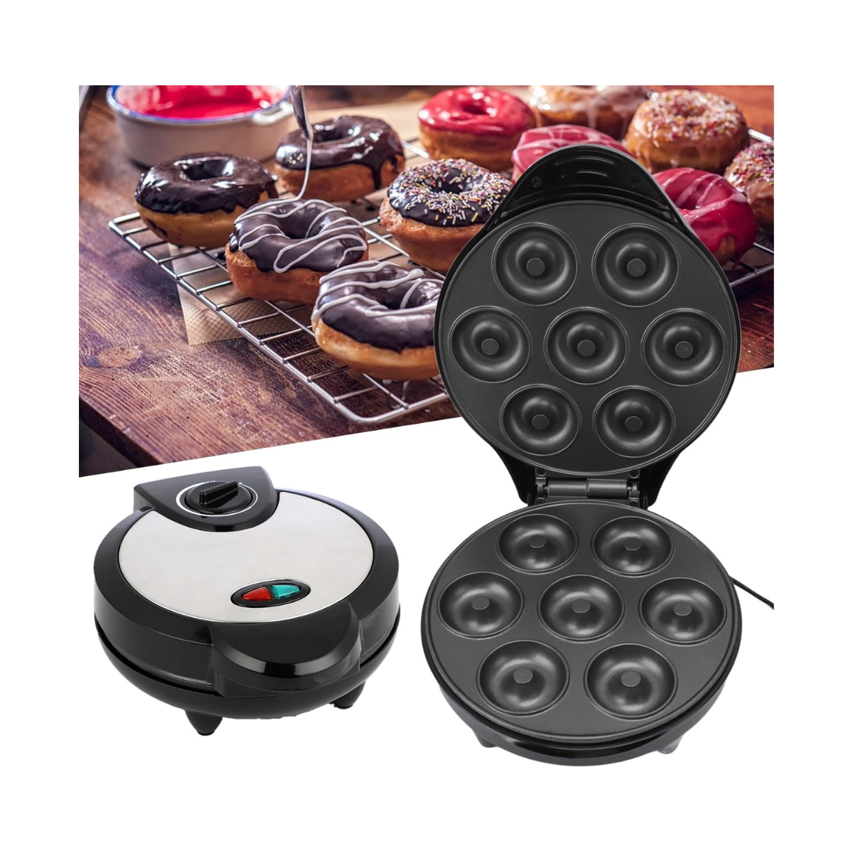🍩Moldeador de Donas Eléctrico 7 Uds🍩